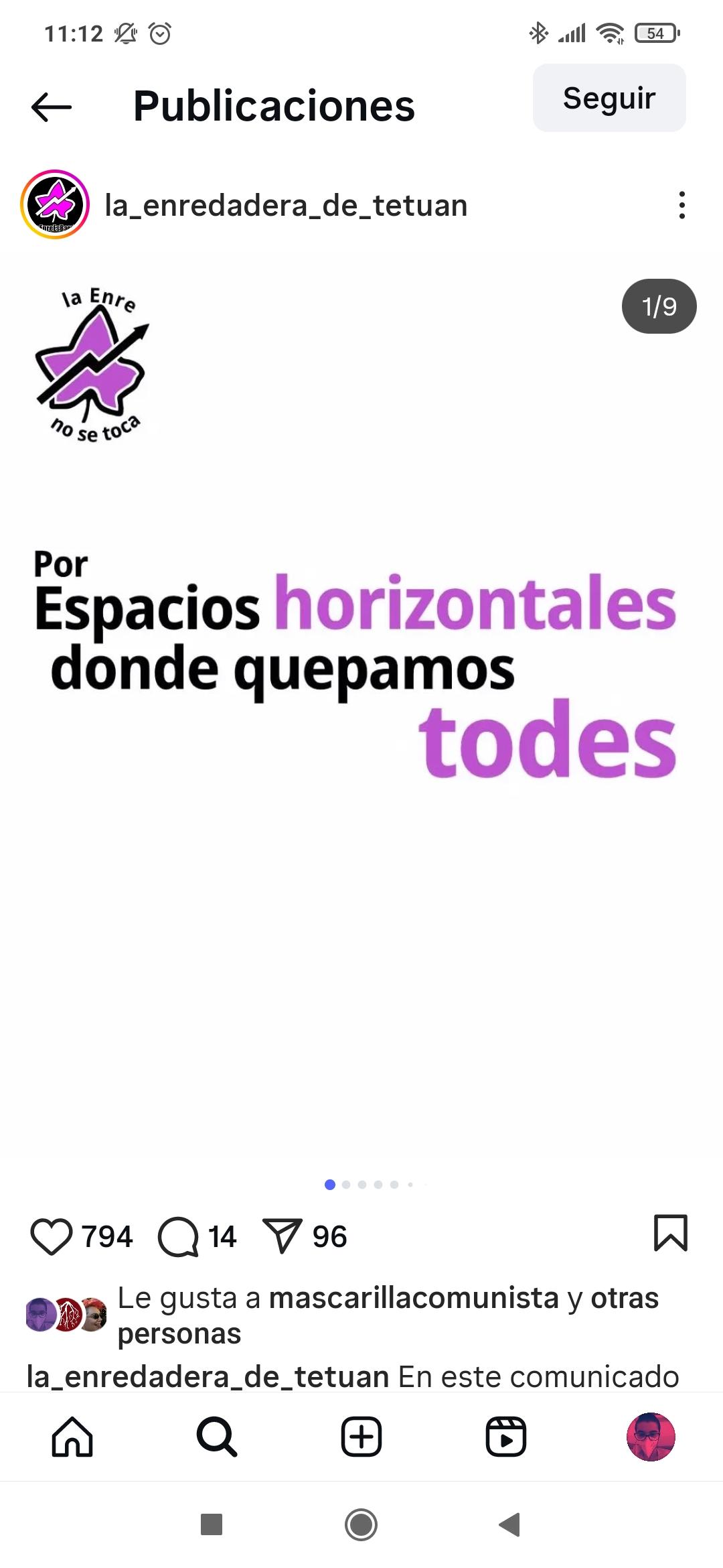 por espacios horizontales donde quepamos todes